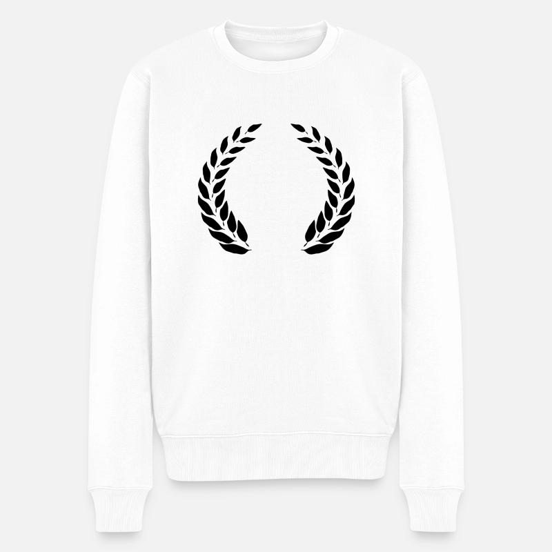 Conception de couronne de laurier - Pull Premium bio Homme - blanc