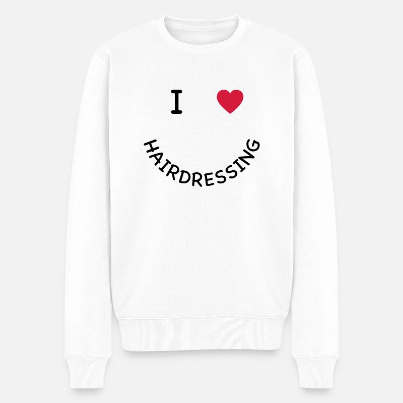 Friseur - Männer Premium Bio Pullover - Weiß
