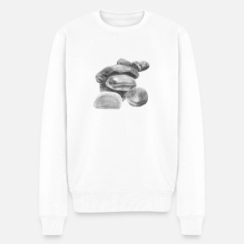 Steine - Männer Premium Bio Pullover - Weiß