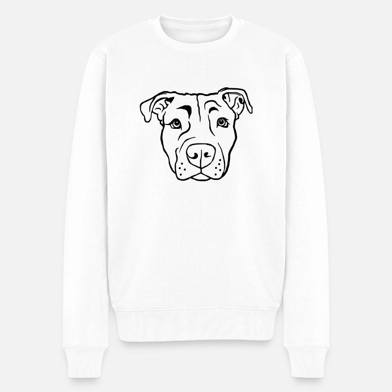 Stafford Terrier - Männer Premium Bio Pullover - Weiß