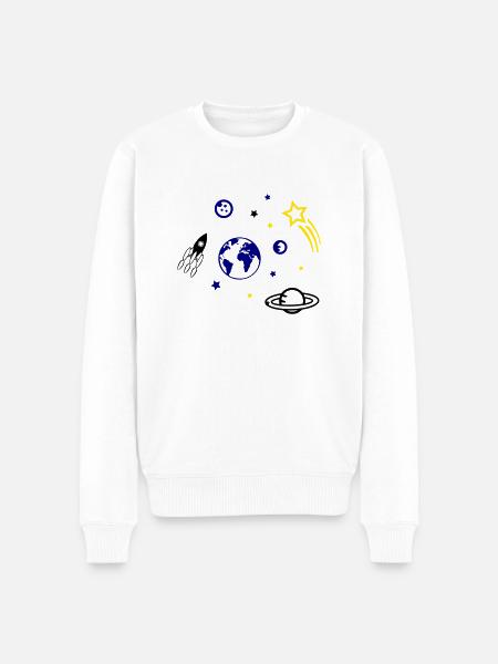 universe - Men's Premium Organic Jumper - white