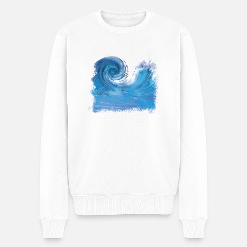 Graphiques Wave - Pull Premium bio Homme - blanc