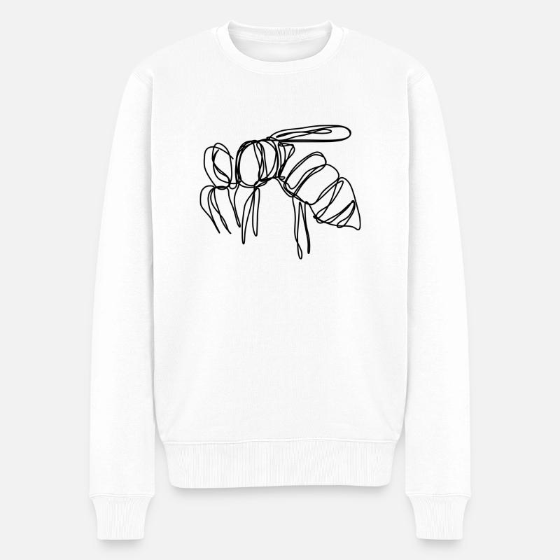 Biene - Männer Premium Bio Pullover - Weiß