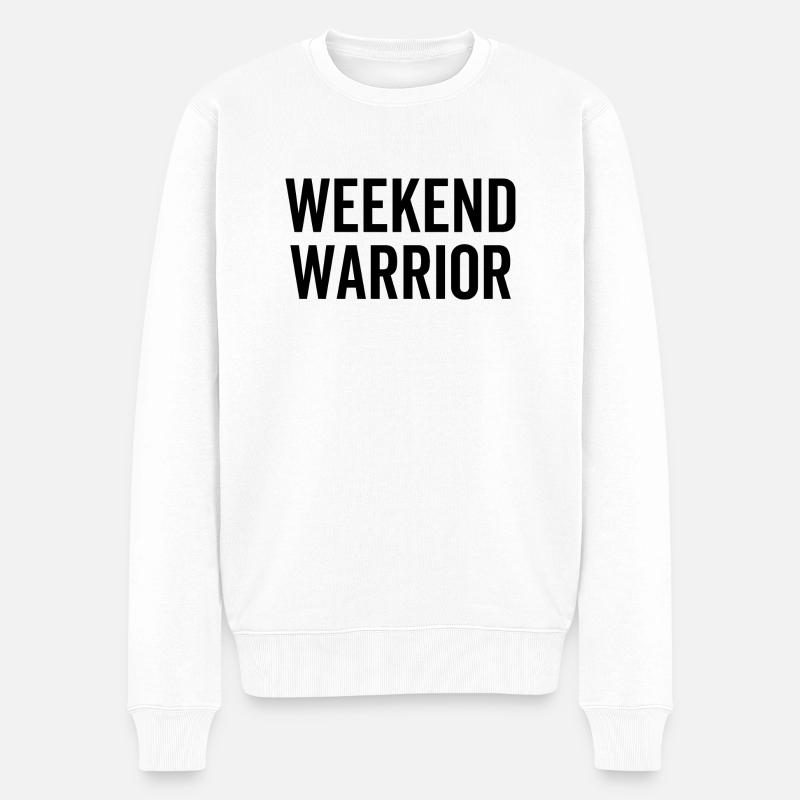 Wochenendkrieger - Männer Premium Bio Pullover - Weiß