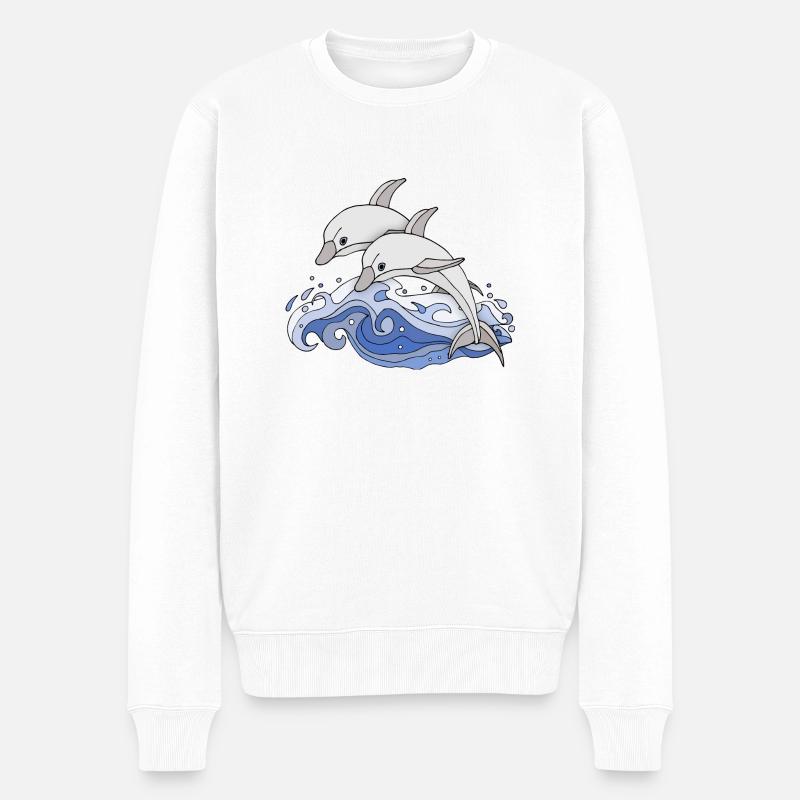 Dauphins - Pull Premium bio Homme - blanc