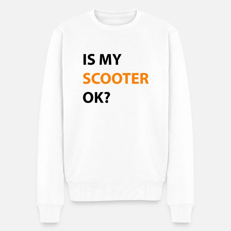 E-Scooter E-Roller Scooter - Männer Premium Bio Pullover - Weiß