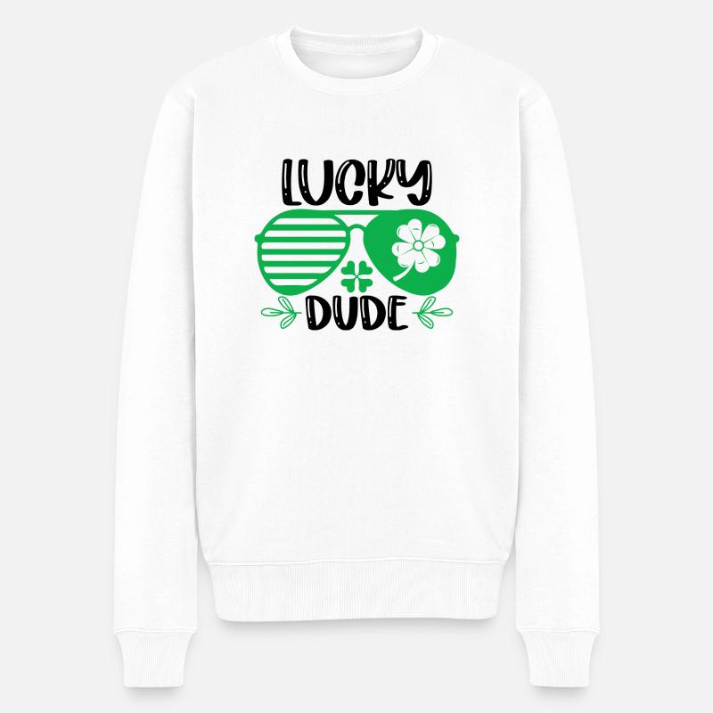 Lucky Dude Saint-Patrick - Pull Premium bio Homme - blanc