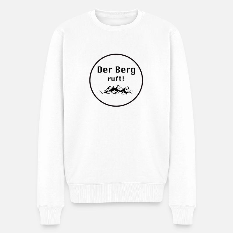 Der Berg ruft! - Männer Premium Bio Pullover - Weiß