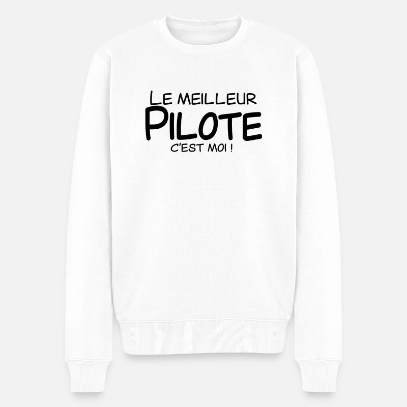 Le meilleur Pilote c'est moi - Pull Premium bio Homme - blanc