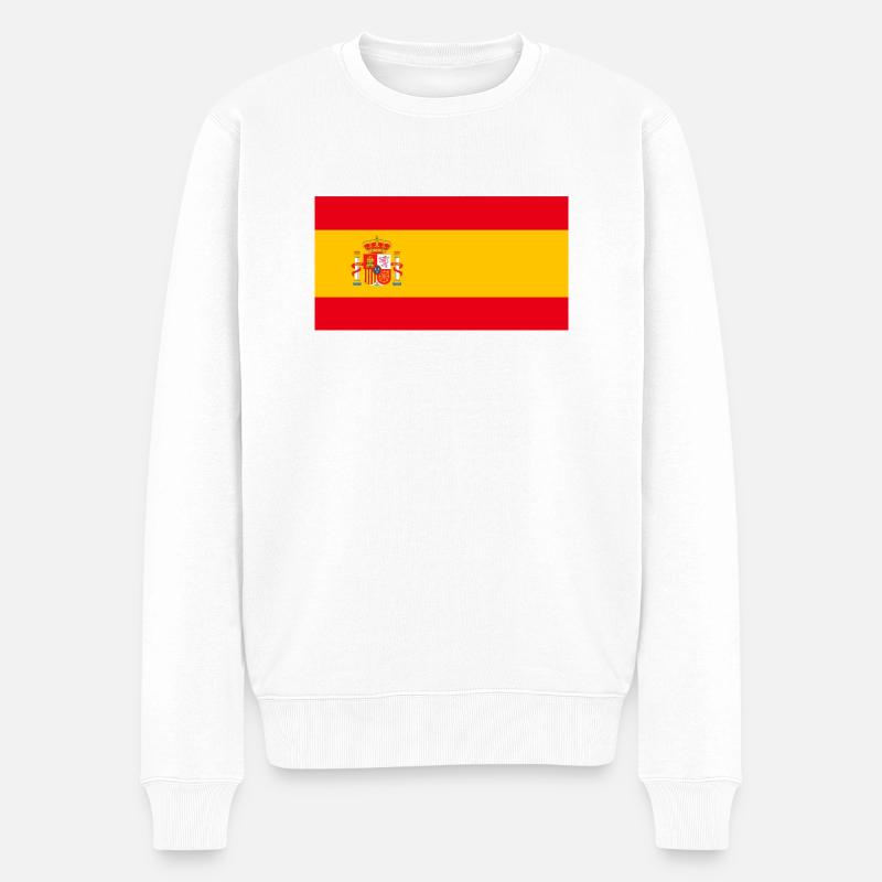 Drapeau Espagne 100% espagnol - Pull Premium bio Homme - blanc