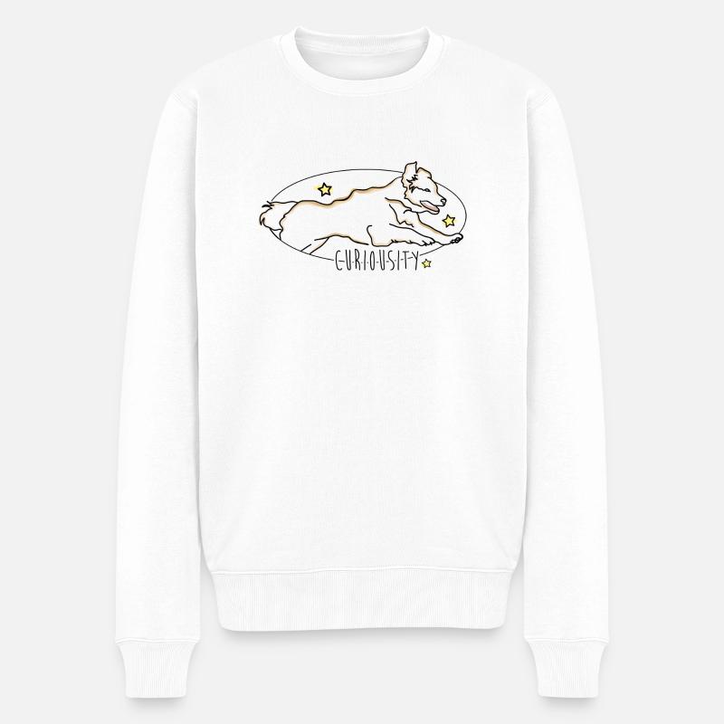Hund - Männer Premium Bio Pullover - Weiß