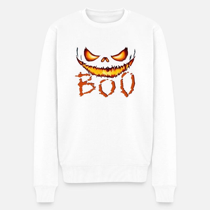 HALLOWEEN - Männer Premium Bio Pullover - Weiß