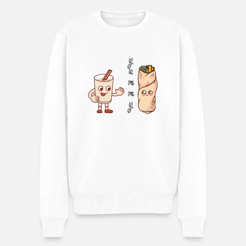 Leckerer Stil - Männer Premium Bio Pullover - Weiß
