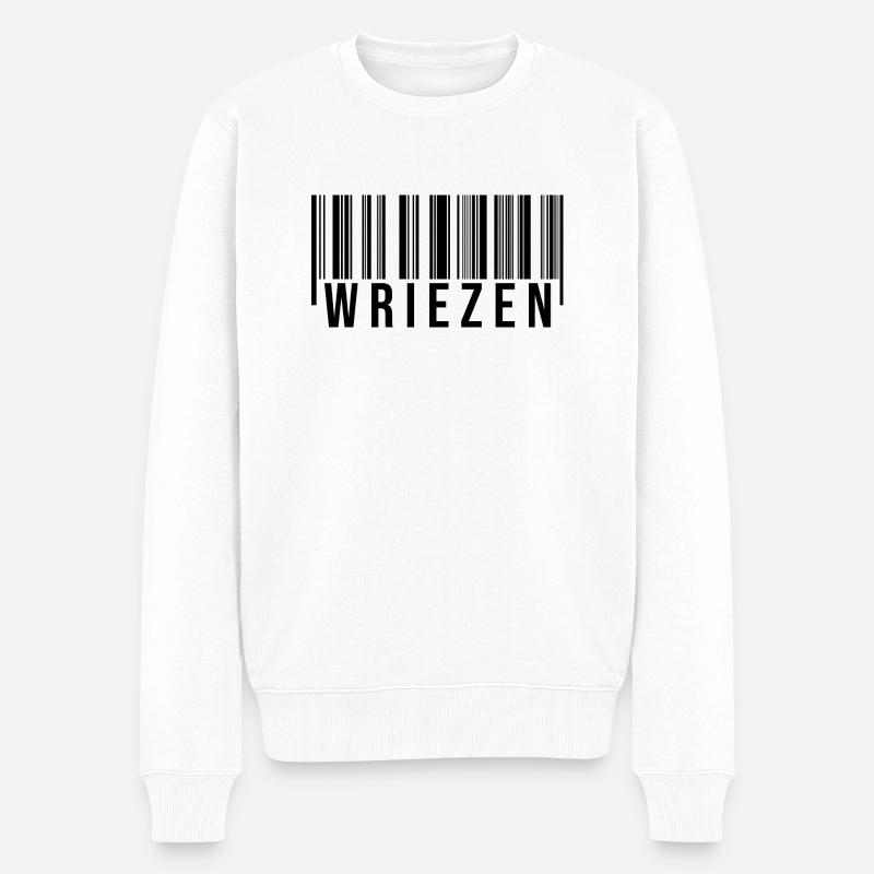 Wriezen Strichcode - Männer Premium Bio Pullover - Weiß