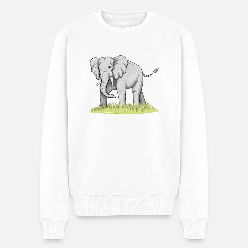 Éléphant - Pull Premium bio Homme - blanc