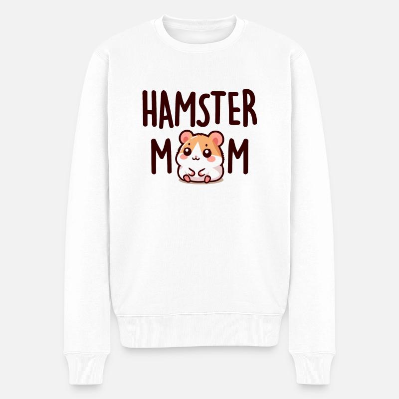 Hamster-Mama - Männer Premium Bio Pullover - Weiß