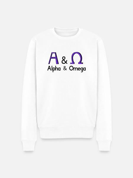 Alpha and Omega - Men's Premium Organic Jumper - white