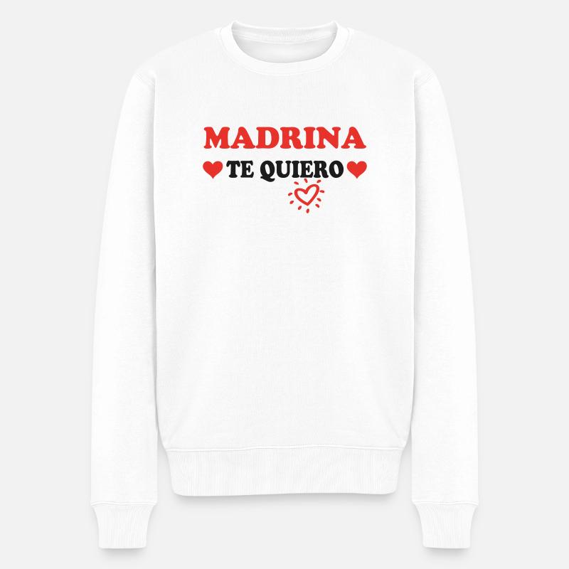 MADRINA Te quiero - Männer Premium Bio Pullover - Weiß