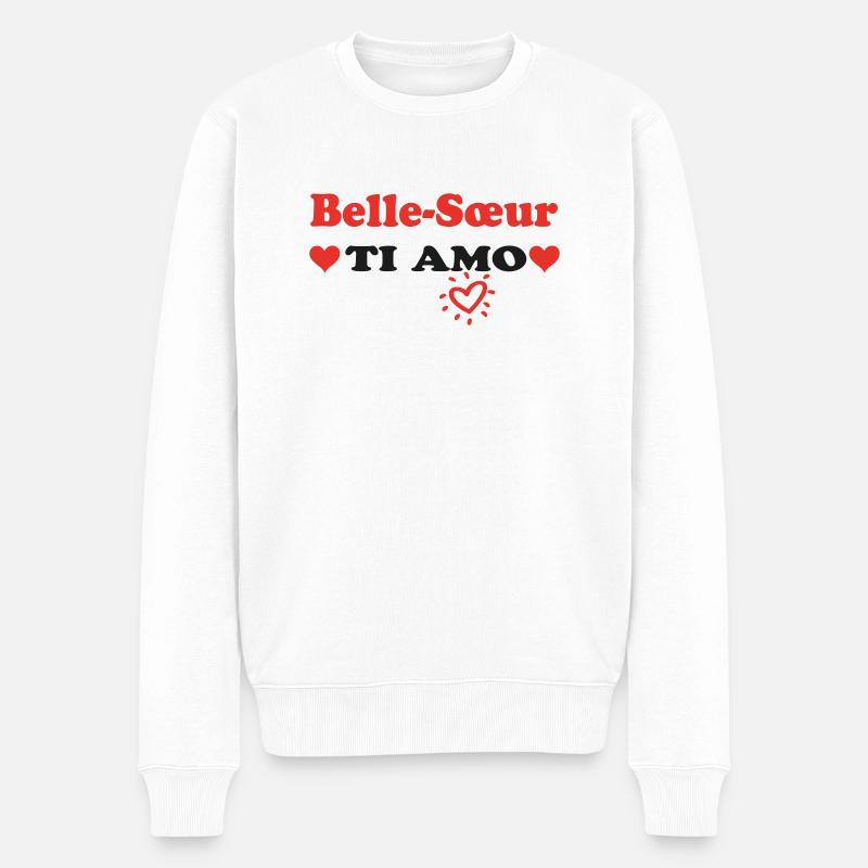 Belle Sœur Ti amo - Pull Premium bio Homme - blanc