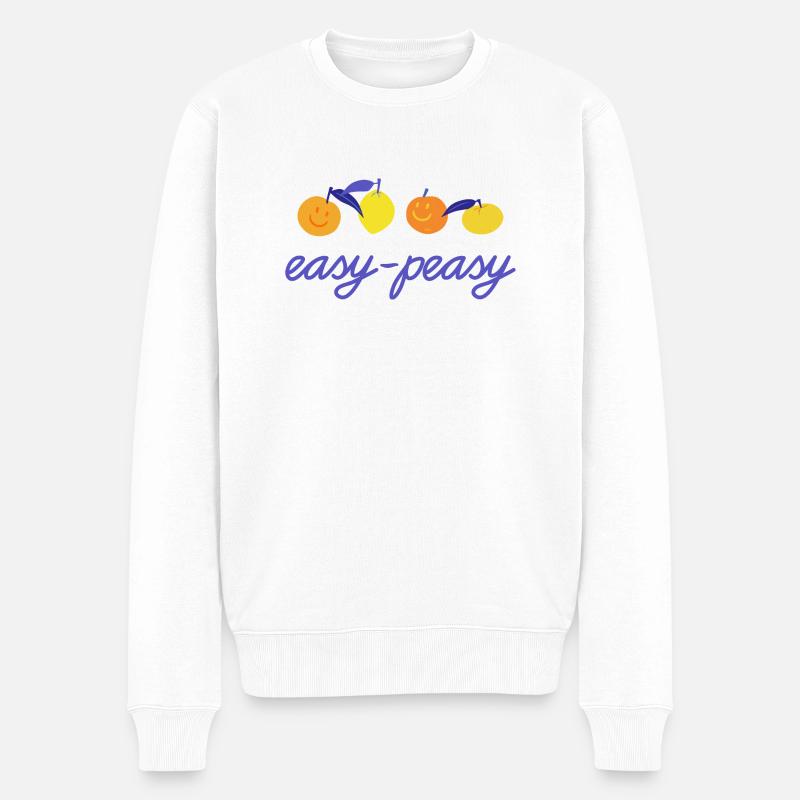 Leicht-peasy Zitrone pressen - Männer Premium Bio Pullover - Weiß