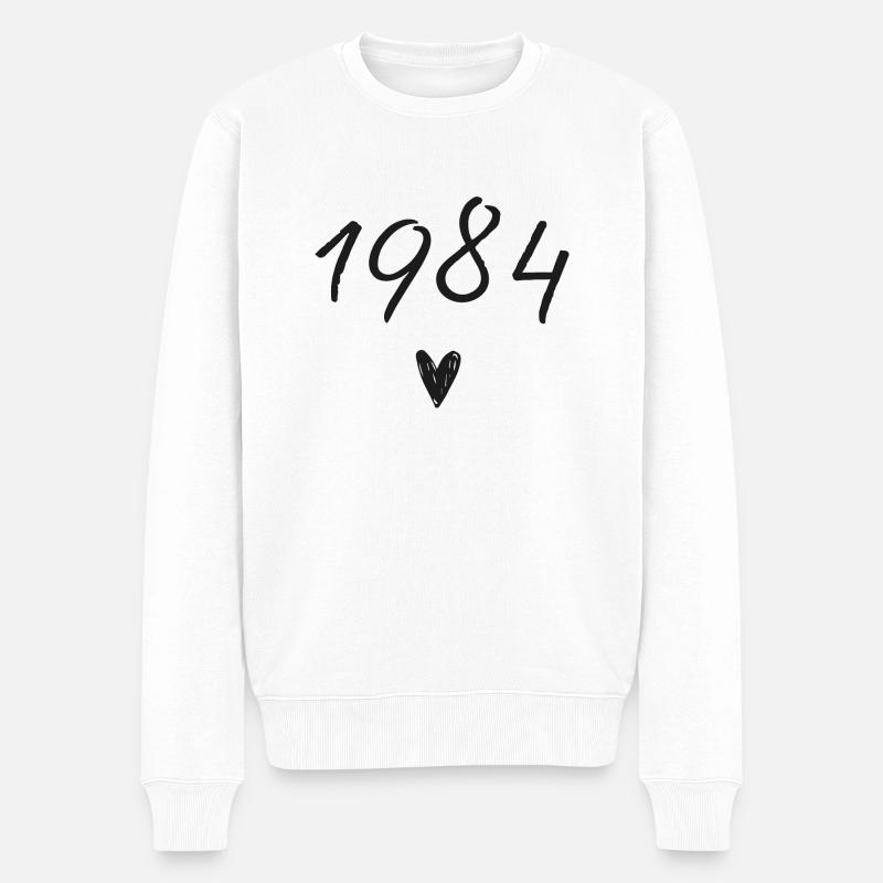 Herzjubiläum 1984 - Männer Premium Bio Pullover - Weiß