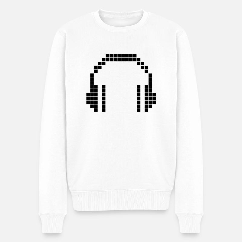 Casque 8 bits - Pull Premium bio Homme - blanc