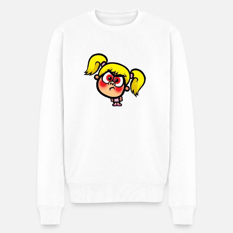 Wütend Stacey - Männer Premium Bio Pullover - Weiß