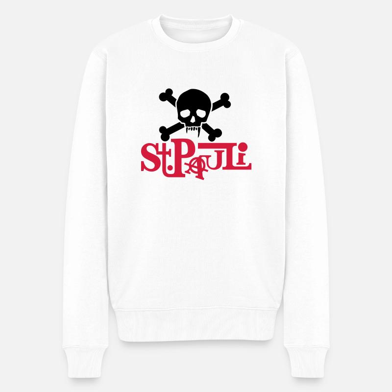 pauli01_2f - Männer Premium Bio Pullover - Weiß