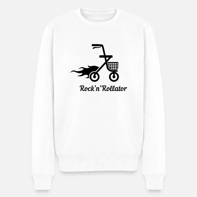 Rock'n'Rollator - Männer Premium Bio Pullover - Weiß