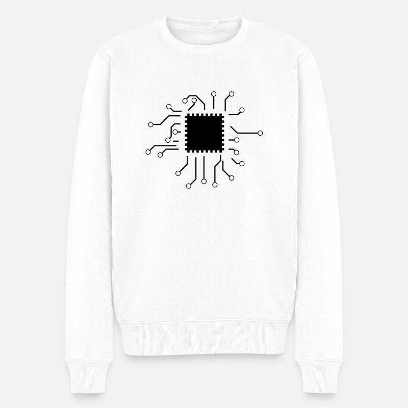 Platine_klein - Männer Premium Bio Pullover - Weiß