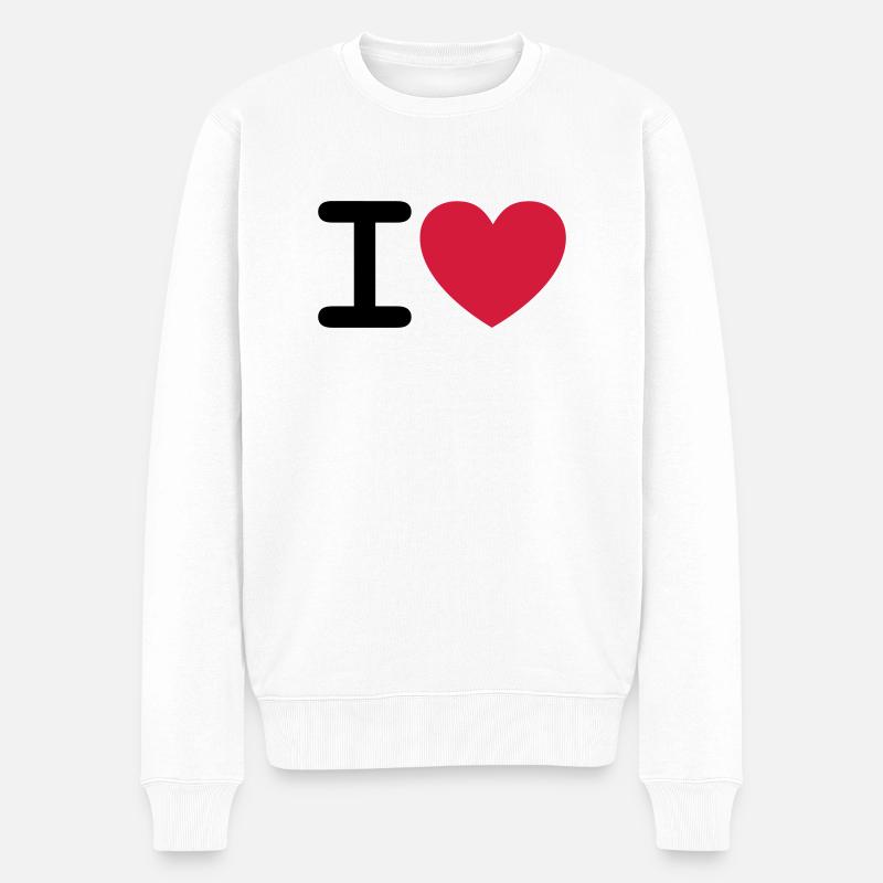 I *heart* - Männer Premium Bio Pullover - Weiß