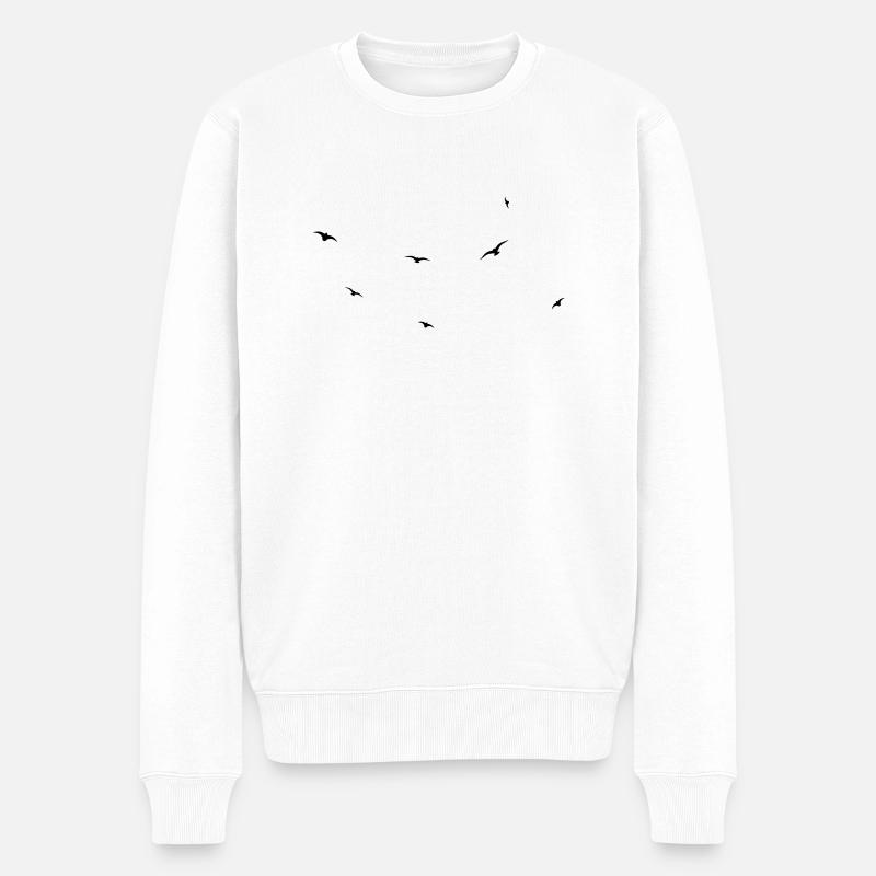 Möwen - Männer Premium Bio Pullover - Weiß