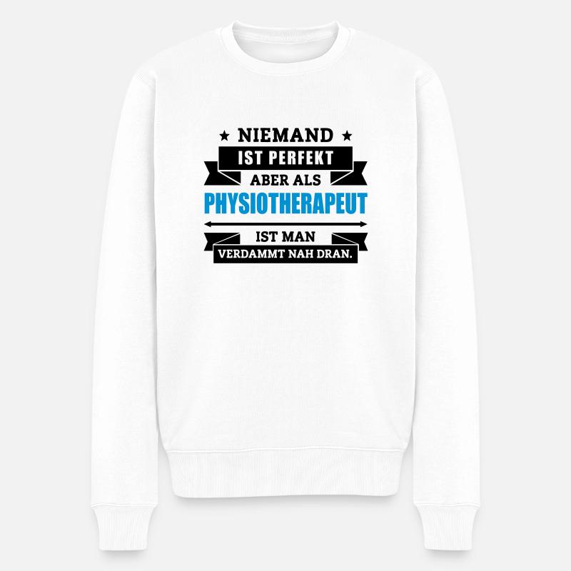 Funshirt Physiotherapeut - Männer Premium Bio Pullover - Weiß