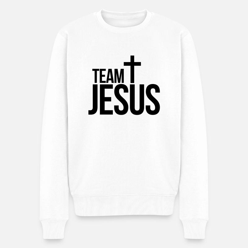 Team Jesus - Männer Premium Bio Pullover - Weiß