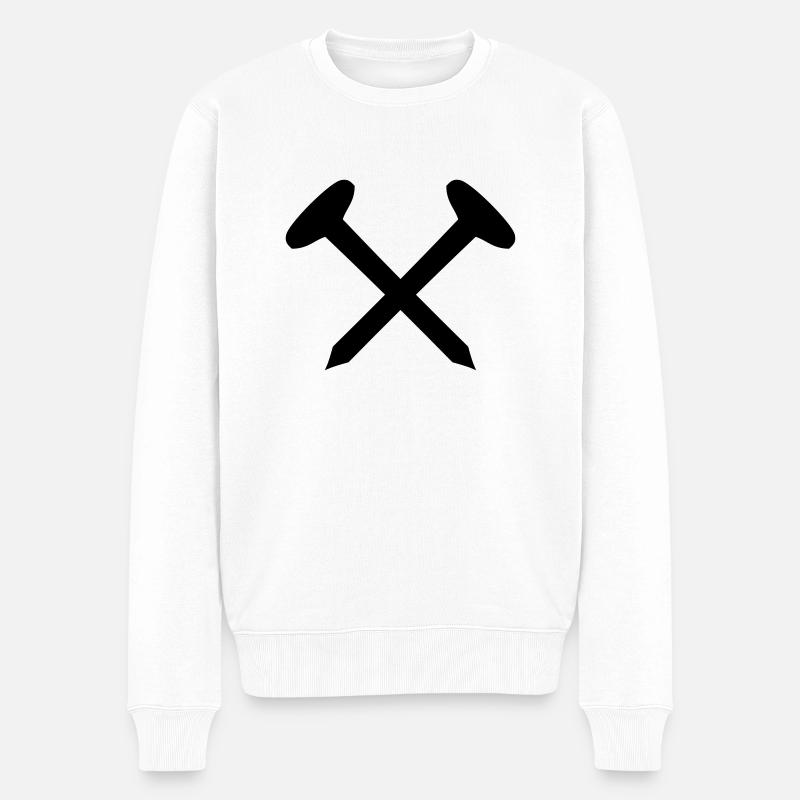 nägel - Männer Premium Bio Pullover - Weiß