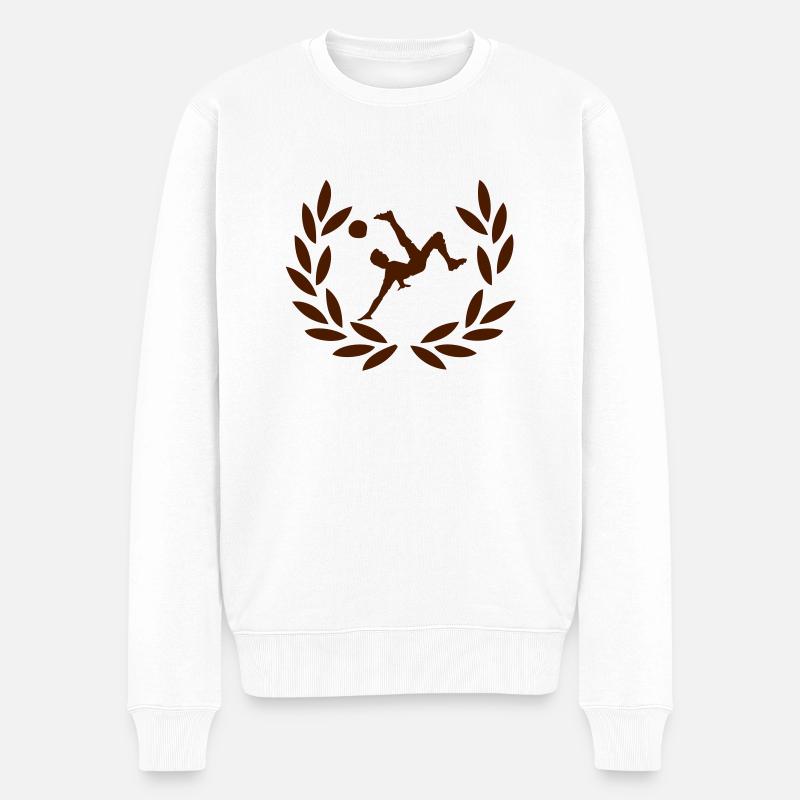 Fußball - Männer Premium Bio Pullover - Weiß