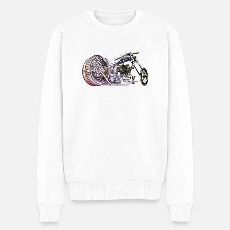 Motorcycles - Männer Premium Bio Pullover - Weiß