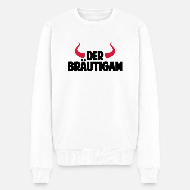 der bräutigam 1 2c - Männer Premium Bio Pullover - Weiß
