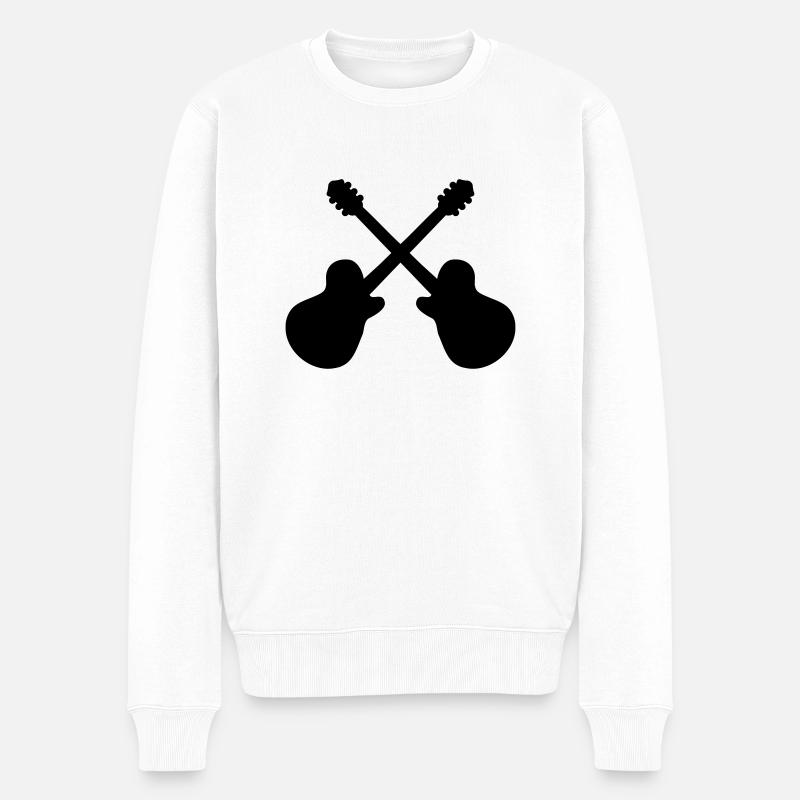 Gitarren - Männer Premium Bio Pullover - Weiß