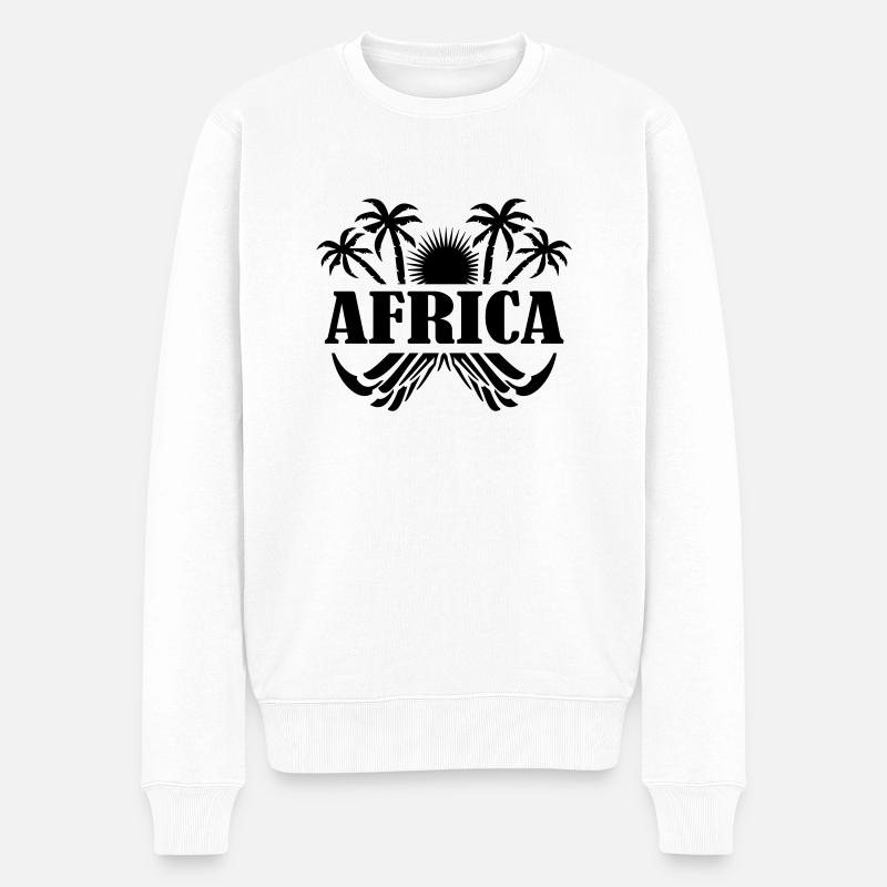 africa - Männer Premium Bio Pullover - Weiß