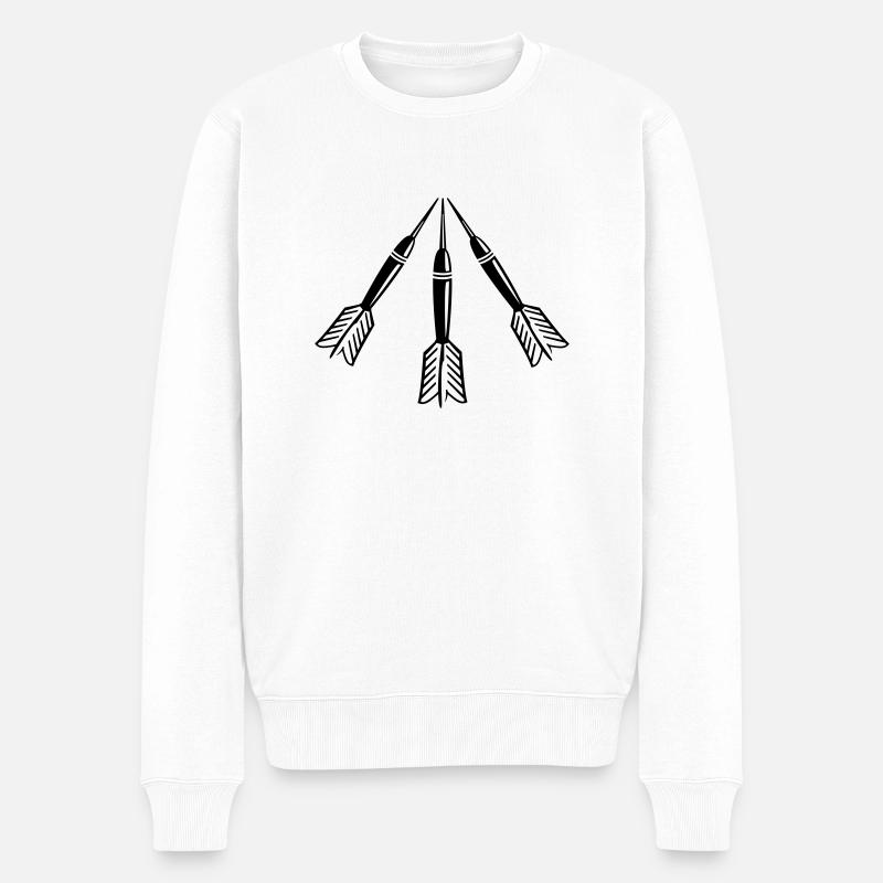 Darts - Männer Premium Bio Pullover - Weiß