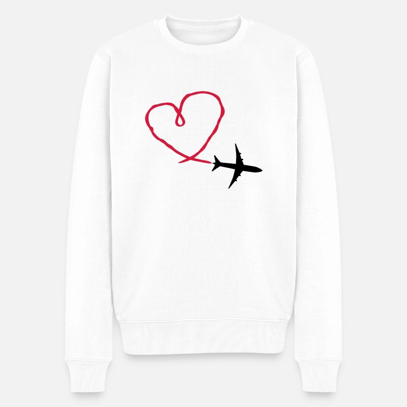 Plane Heart - Pull Premium bio Homme - blanc