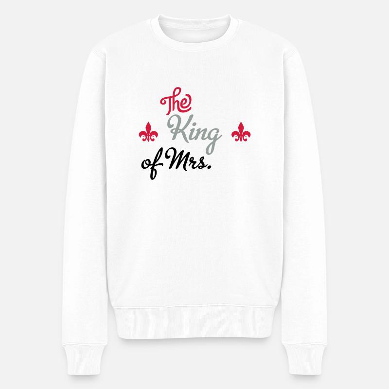 hochzeit - Männer Premium Bio Pullover - Weiß