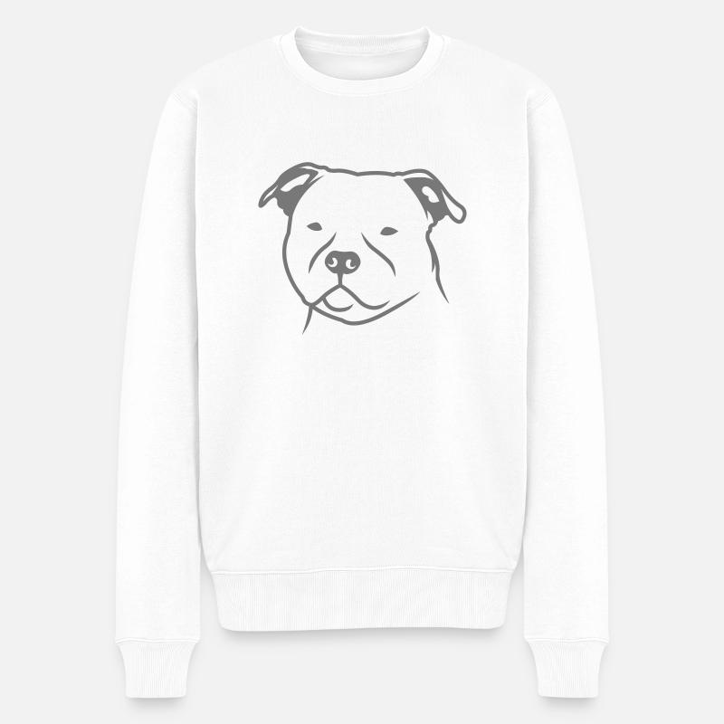 Staffbull HEAD v2 1c_4light - Pull Premium bio Homme - blanc