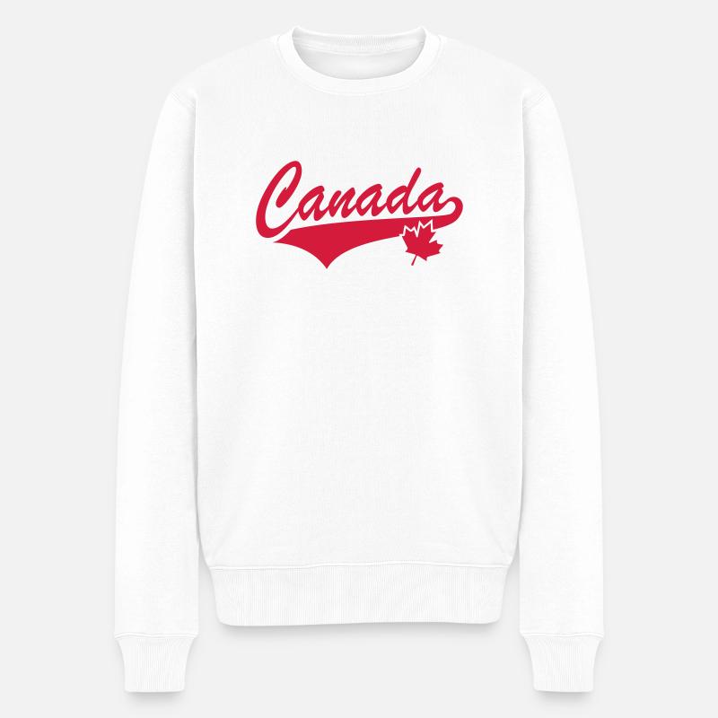 Canada - Männer Premium Bio Pullover - Weiß