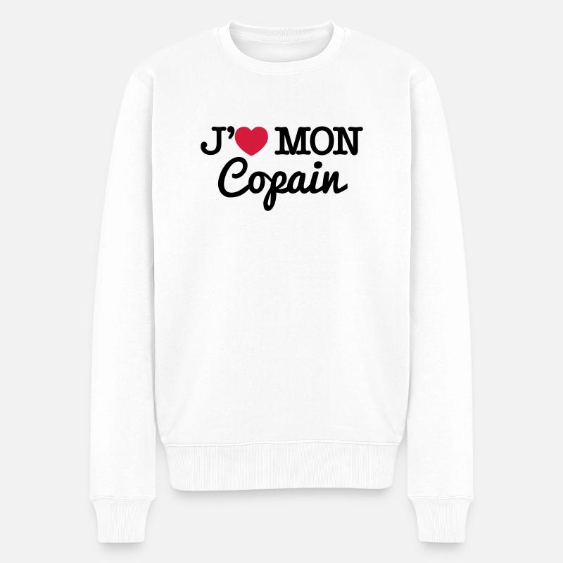 J'aime mon copain - Pull Premium bio Homme - blanc