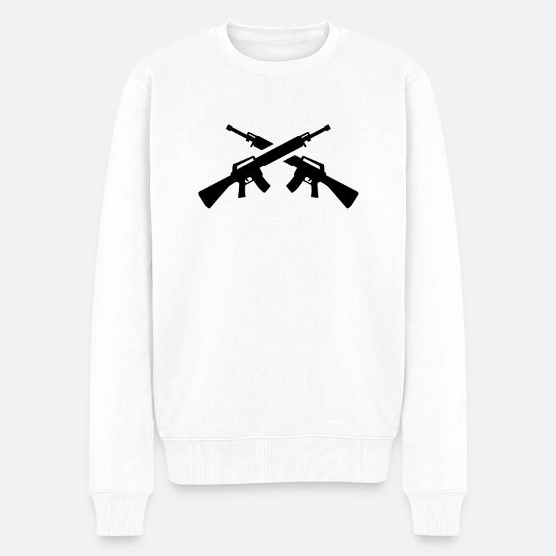 Gewehr - Männer Premium Bio Pullover - Weiß