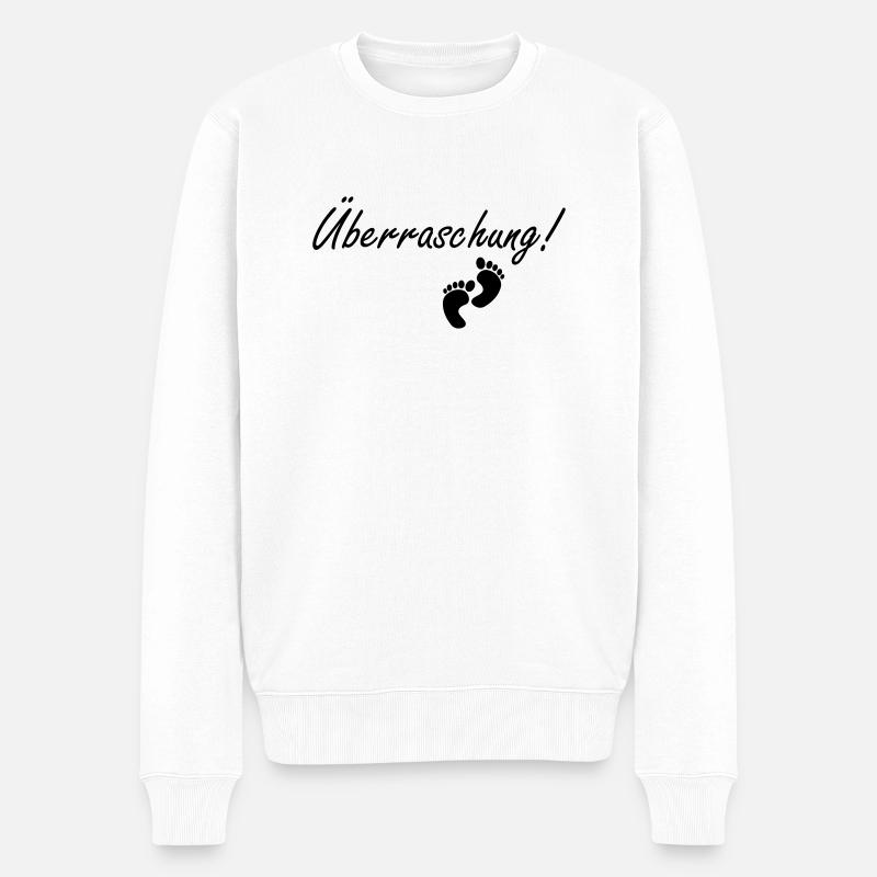 überraschung - Männer Premium Bio Pullover - Weiß