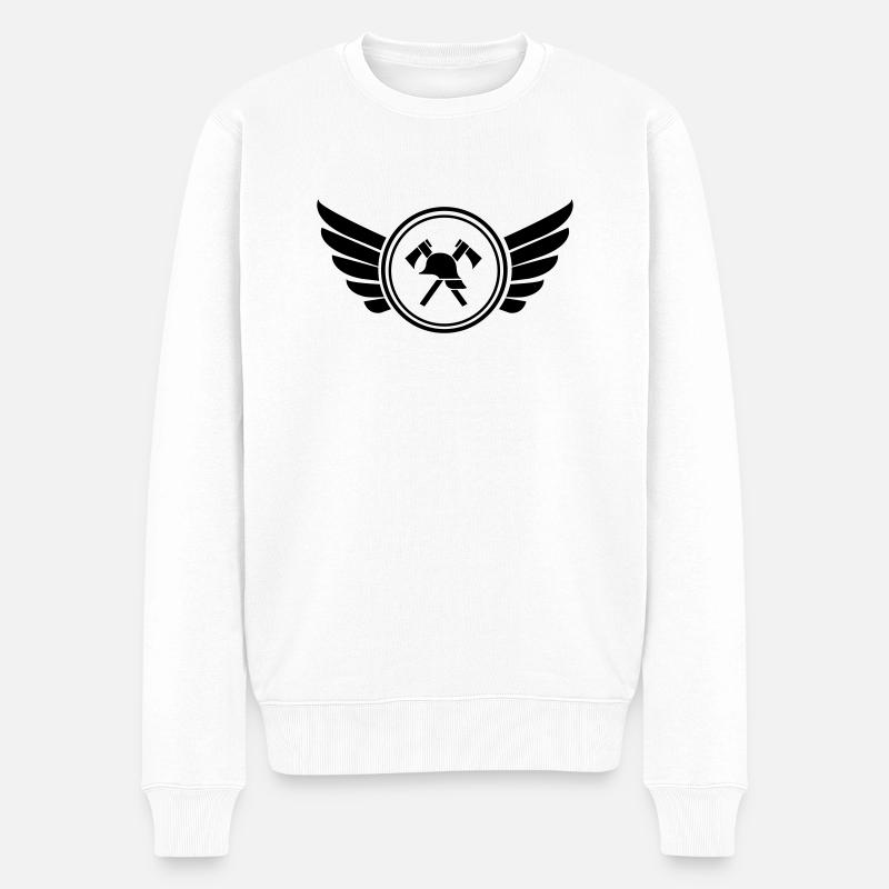 feuerwehr_wappen_01 - Männer Premium Bio Pullover - Weiß