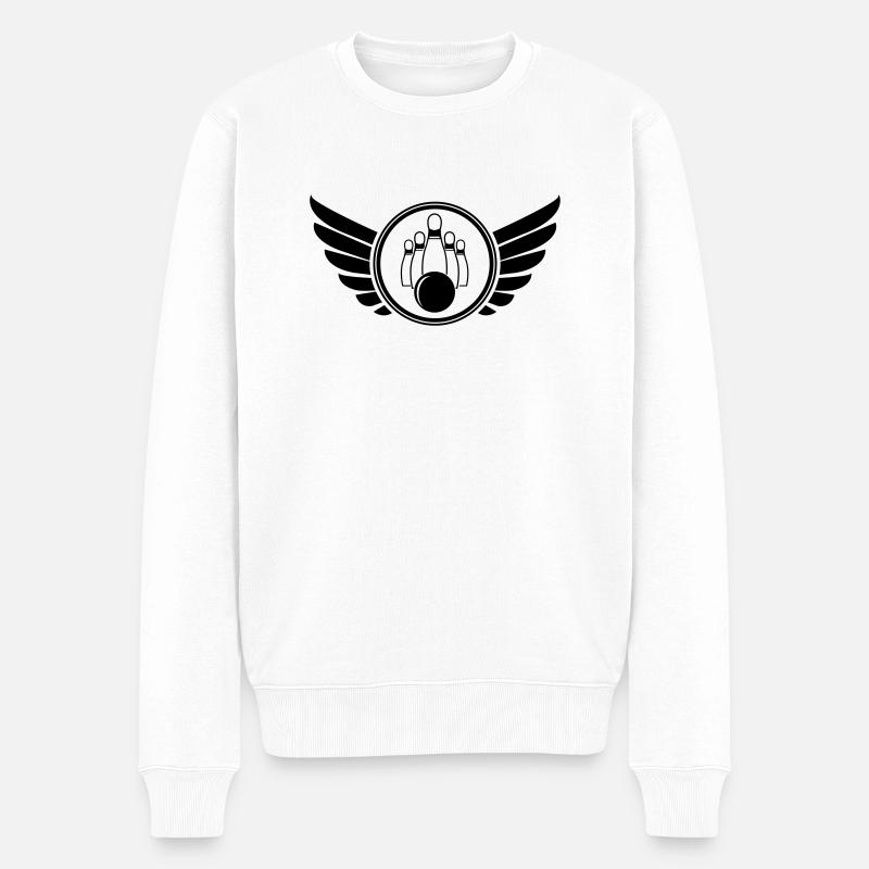 bowling_wappen_01 - Männer Premium Bio Pullover - Weiß